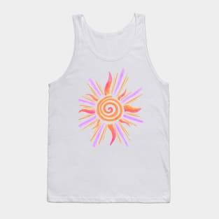 Watercolor Sunshine - Orange & Lavender Tank Top